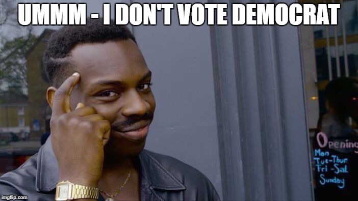 Roll Safe Think About It Meme | UMMM - I DON'T VOTE DEMOCRAT | image tagged in memes,roll safe think about it | made w/ Imgflip meme maker