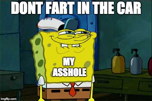 It's a natural process ok! | DONT FART IN THE CAR; MY ASSHOLE | image tagged in memes,dont you squidward | made w/ Imgflip meme maker