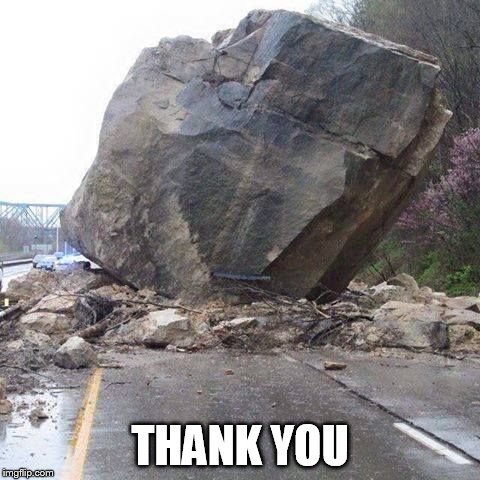 Boulder | THANK YOU | image tagged in boulder | made w/ Imgflip meme maker