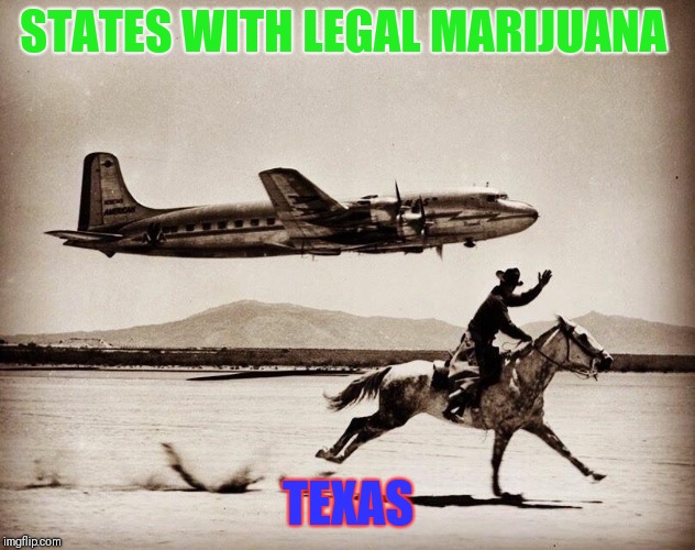 Howdy | STATES WITH LEGAL MARIJUANA; TEXAS | image tagged in funny | made w/ Imgflip meme maker