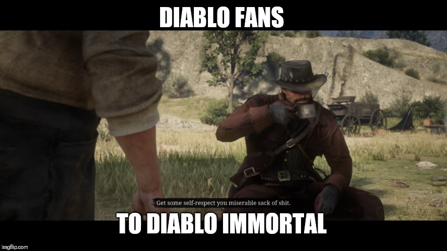 Some self respect | DIABLO FANS; TO DIABLO IMMORTAL | image tagged in some self respect | made w/ Imgflip meme maker