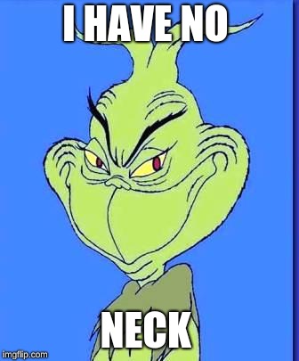 Good Grinch | I HAVE NO; NECK | image tagged in good grinch | made w/ Imgflip meme maker