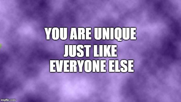 Blank purple  | JUST LIKE EVERYONE ELSE; YOU ARE UNIQUE | image tagged in blank purple | made w/ Imgflip meme maker