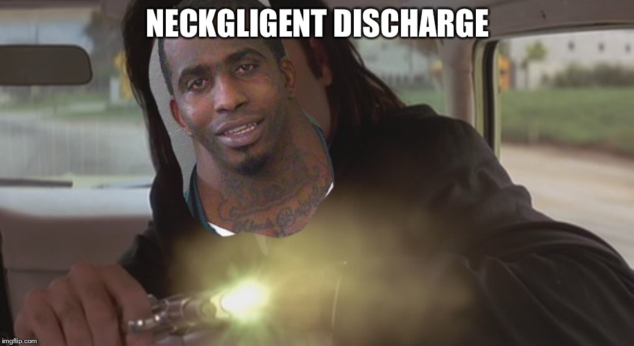 NECKGLIGENT DISCHARGE | image tagged in nexk guy | made w/ Imgflip meme maker