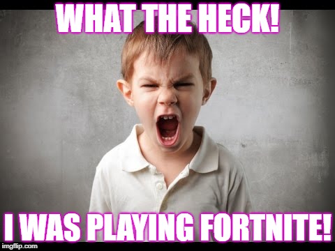 FORTNITE MANIAC! | WHAT THE HECK! I WAS PLAYING FORTNITE! | image tagged in funny | made w/ Imgflip meme maker