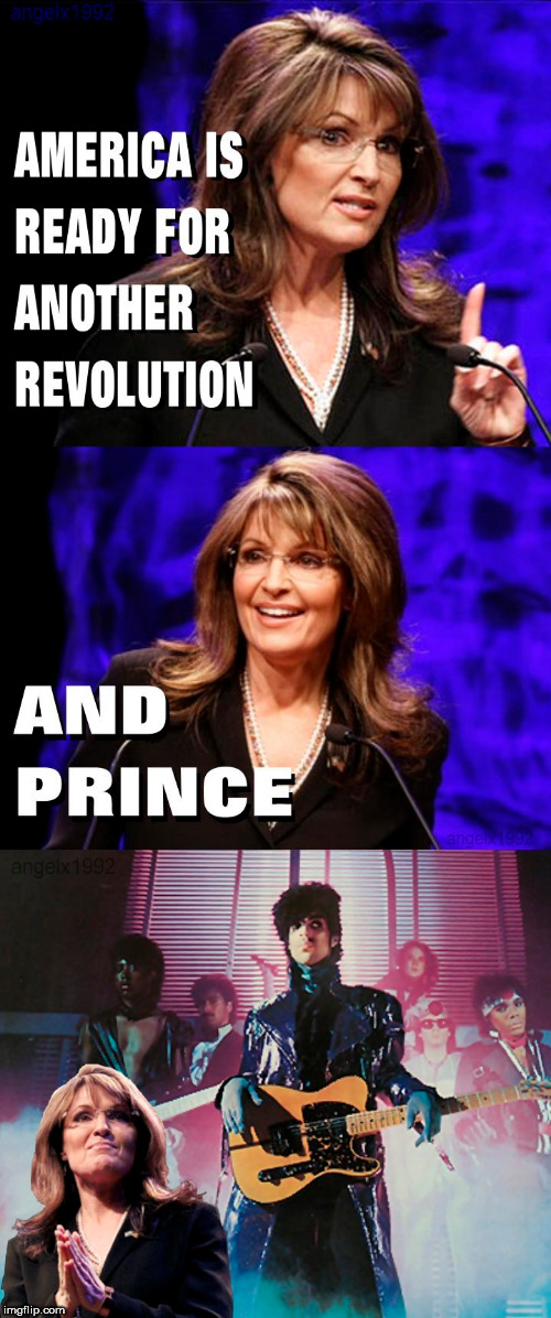 image tagged in throwback thursday,throwback,prince,revolution,american revolution,sarah palin | made w/ Imgflip meme maker