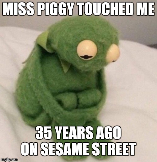 MISS PIGGY TOUCHED ME; 35 YEARS AGO ON SESAME STREET | image tagged in redwave | made w/ Imgflip meme maker