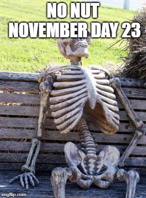 Waiting Skeleton Meme |  NO NUT NOVEMBER DAY 23 | image tagged in memes,waiting skeleton,no nut november | made w/ Imgflip meme maker