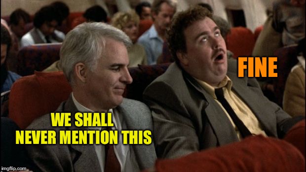 planes trains automobiles | WE SHALL NEVER MENTION THIS FINE | image tagged in planes trains automobiles | made w/ Imgflip meme maker
