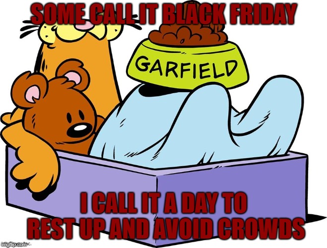 Black Friday Rest | SOME CALL IT BLACK FRIDAY; I CALL IT A DAY TO REST UP AND AVOID CROWDS | image tagged in black friday | made w/ Imgflip meme maker