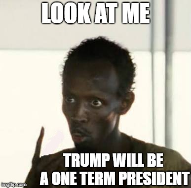 a 1 termer | LOOK AT ME; TRUMP WILL BE A ONE TERM PRESIDENT | image tagged in look at me | made w/ Imgflip meme maker