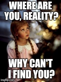 Where are you, Reality? | WHERE ARE YOU, REALITY? WHY CAN'T I FIND YOU? | image tagged in where,are,you,x | made w/ Imgflip meme maker