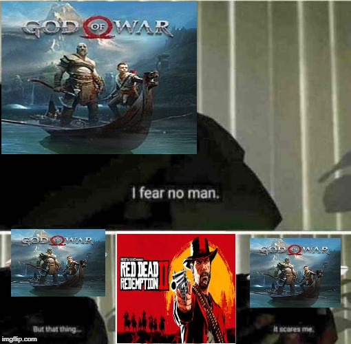 god of war vs red dead redemption 2 | image tagged in gaming,god of war | made w/ Imgflip meme maker
