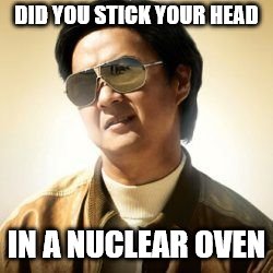 But did you die? | DID YOU STICK YOUR HEAD IN A NUCLEAR OVEN | image tagged in but did you die | made w/ Imgflip meme maker