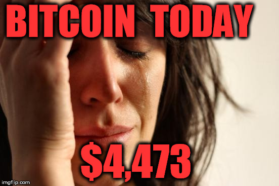 First World Problems Meme | BITCOIN  TODAY; $4,473 | image tagged in memes,first world problems | made w/ Imgflip meme maker