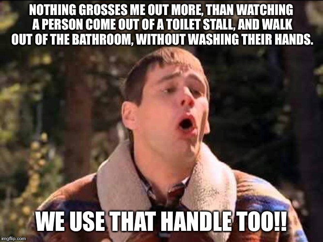 sick | NOTHING GROSSES ME OUT MORE, THAN WATCHING A PERSON COME OUT OF A TOILET STALL, AND WALK OUT OF THE BATHROOM, WITHOUT WASHING THEIR HANDS. WE USE THAT HANDLE TOO!! | image tagged in sick | made w/ Imgflip meme maker