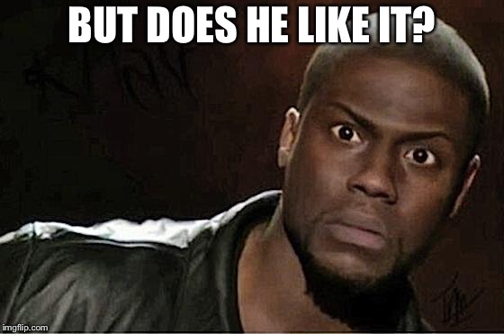 Kevin Hart Meme | BUT DOES HE LIKE IT? | image tagged in memes,kevin hart | made w/ Imgflip meme maker