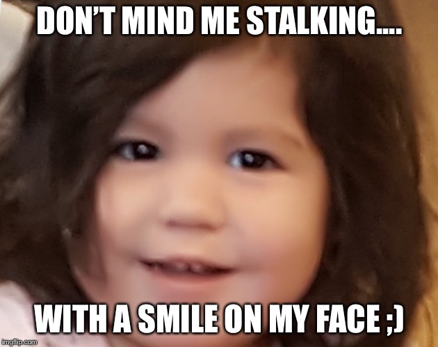 DON’T MIND ME STALKING.... WITH A SMILE ON MY FACE ;) | image tagged in funny memes,memes | made w/ Imgflip meme maker