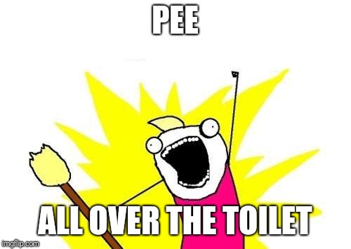 X All The Y Meme | PEE; ALL OVER THE TOILET | image tagged in memes,x all the y | made w/ Imgflip meme maker