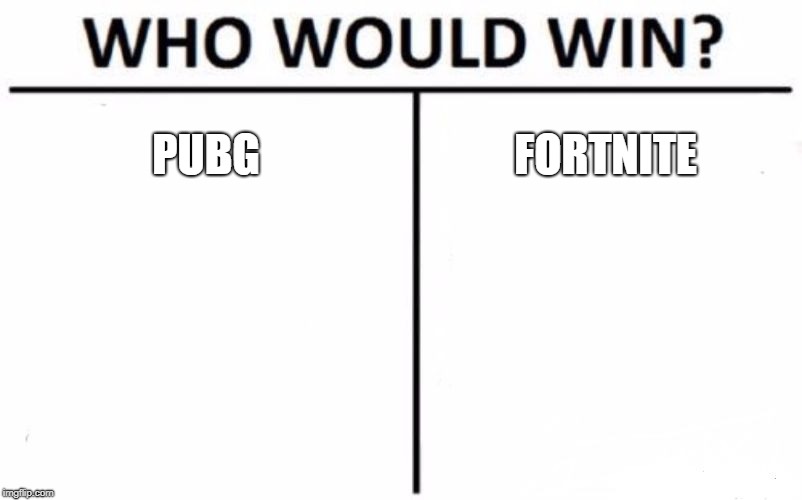 Who Would Win? | PUBG; FORTNITE | image tagged in memes,who would win | made w/ Imgflip meme maker