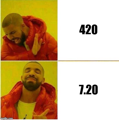 Drake Hotline approves | 420; 7.20 | image tagged in drake hotline approves | made w/ Imgflip meme maker