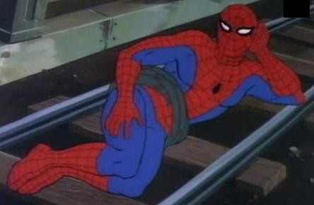 Spiderman railroad Blank Meme Template
