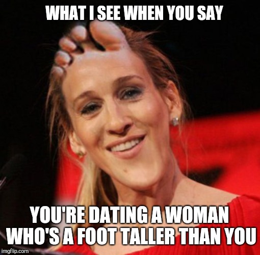 WHAT I SEE WHEN YOU SAY; YOU'RE DATING A WOMAN WHO'S A FOOT TALLER THAN YOU | image tagged in head over heels | made w/ Imgflip meme maker