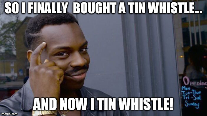 Roll Safe Think About It Meme | SO I FINALLY  BOUGHT A TIN WHISTLE... AND NOW I TIN WHISTLE! | image tagged in memes,roll safe think about it | made w/ Imgflip meme maker