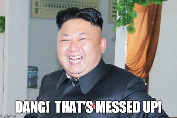 Kim Jong Un - Messed Up! | DANG!  THAT'S MESSED UP! | image tagged in kim jong un,messed up | made w/ Imgflip meme maker