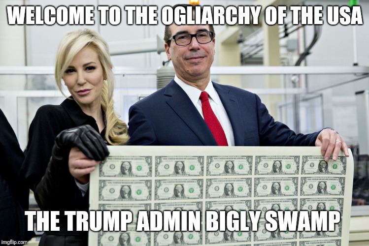 WELCOME TO THE OGLIARCHY OF THE USA; THE TRUMP ADMIN BIGLY SWAMP | image tagged in trump,trumpswamp,ogliarchy | made w/ Imgflip meme maker