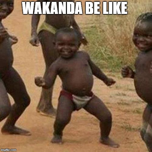 Third World Success Kid | WAKANDA BE LIKE | image tagged in memes,third world success kid | made w/ Imgflip meme maker