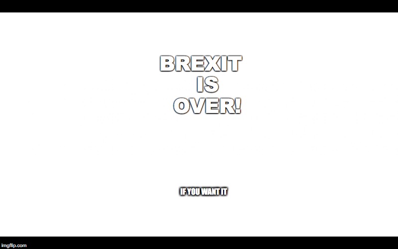 Blank White | BREXIT 
IS 
OVER! IF YOU WANT IT | image tagged in blank white | made w/ Imgflip meme maker