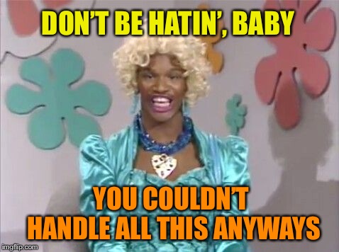 DON’T BE HATIN’, BABY YOU COULDN’T HANDLE ALL THIS ANYWAYS | made w/ Imgflip meme maker