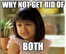 Why not both | WHY NOT GET RID OF BOTH | image tagged in why not both | made w/ Imgflip meme maker