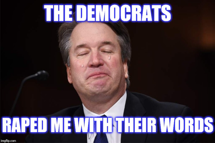 kavanaugh crying  tears | THE DEMOCRATS **PED ME WITH THEIR WORDS | image tagged in kavanaugh crying tears,scumbag | made w/ Imgflip meme maker