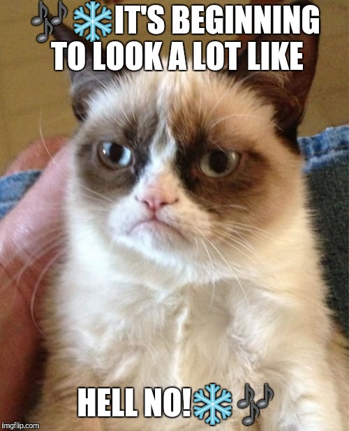 Grumpy Cat Meme | 🎶❄IT'S BEGINNING TO LOOK A LOT LIKE; HELL NO!❄🎶 | image tagged in memes,grumpy cat | made w/ Imgflip meme maker