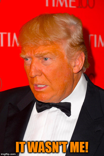 Orange Trump | IT WASN'T ME! | image tagged in orange trump | made w/ Imgflip meme maker