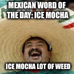 MEXICAN WORD OF THE DAY:
ICE MOCHA; ICE MOCHA LOT OF WEED | made w/ Imgflip meme maker