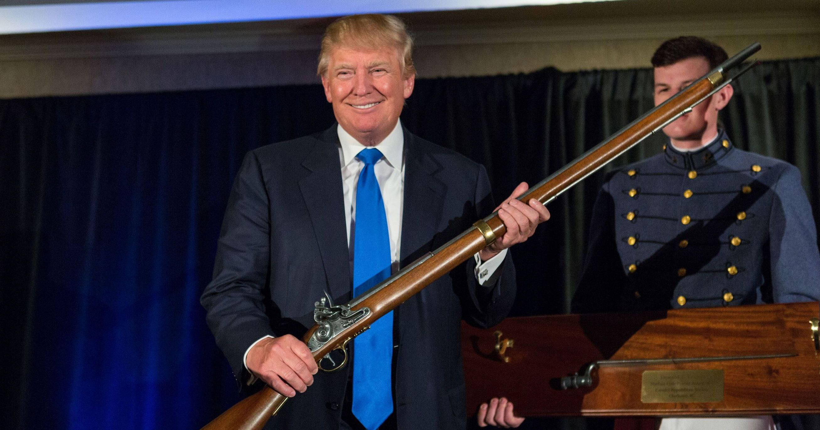 Trump Holding A Gun Blank Meme Template