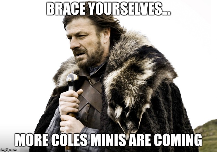 Ned Stark | BRACE YOURSELVES... MORE COLES MINIS ARE COMING | image tagged in ned stark | made w/ Imgflip meme maker