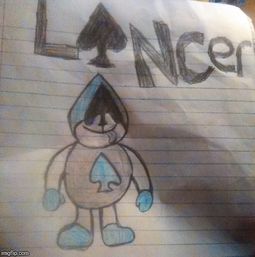 i drew Lancer from the game Deltarune (made by Toby Fox) | image tagged in undertale,two | made w/ Imgflip meme maker