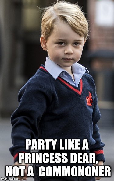PARTY LIKE A PRINCESS DEAR, NOT A
 COMMONONER | made w/ Imgflip meme maker