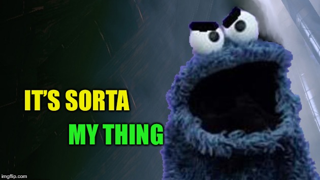 Angry Cookie Monster | IT’S SORTA MY THING | image tagged in angry cookie monster | made w/ Imgflip meme maker