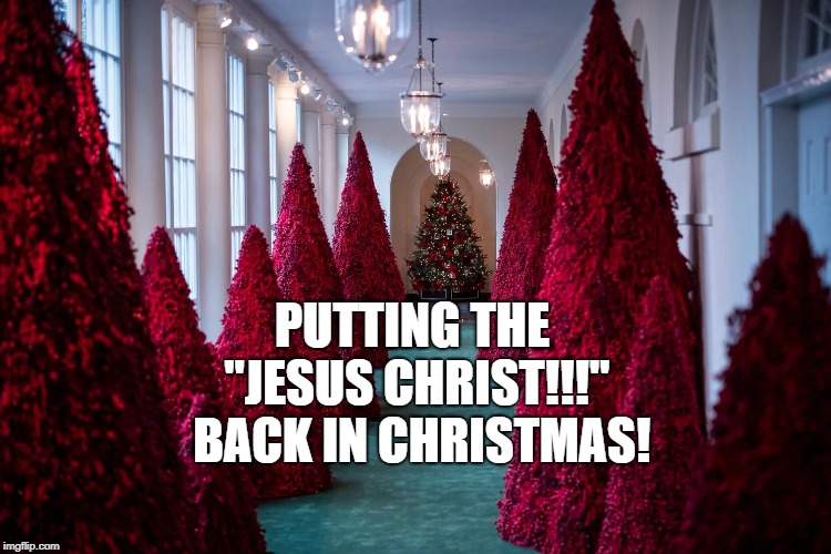 Xmas Trump Style | PUTTING THE "JESUS CHRIST!!!"  BACK IN CHRISTMAS! | image tagged in politics | made w/ Imgflip meme maker