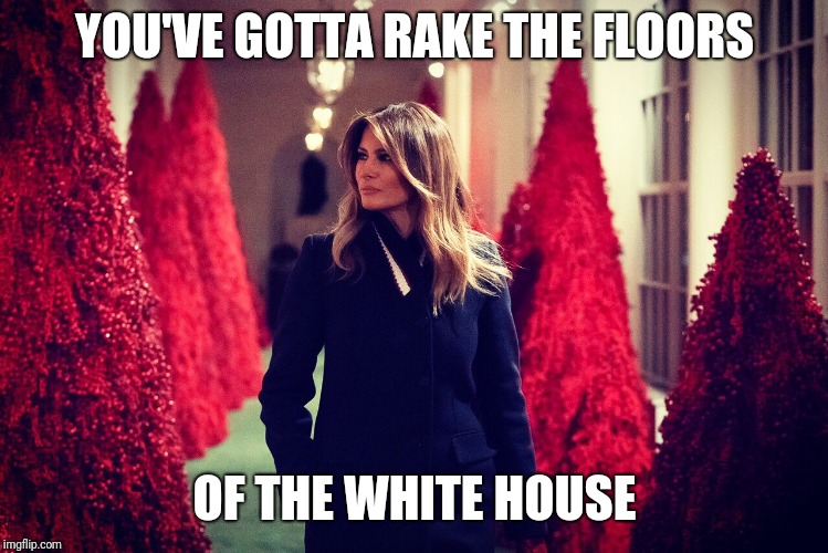 Raking the white house  | YOU'VE GOTTA RAKE THE FLOORS; OF THE WHITE HOUSE | image tagged in christmas | made w/ Imgflip meme maker