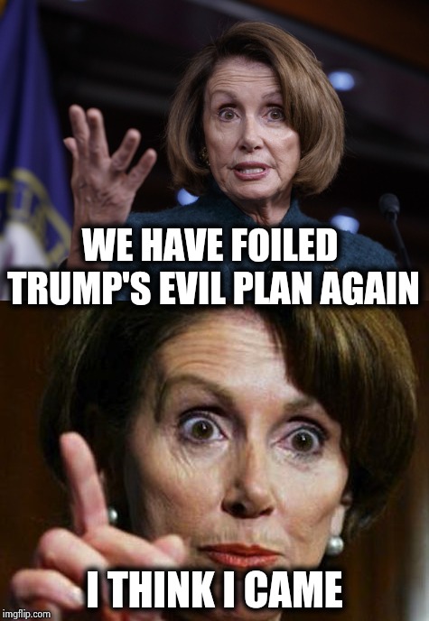 Ashes to ashes , dust to dust | WE HAVE FOILED TRUMP'S EVIL PLAN AGAIN; I THINK I CAME | image tagged in nancy pelosi no spending problem,good old nancy pelosi,big bang theory,thriller,fun,politicians suck | made w/ Imgflip meme maker