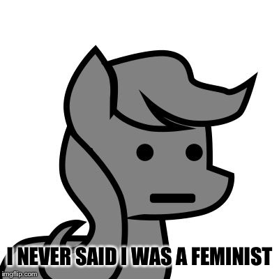 Npc pony | I NEVER SAID I WAS A FEMINIST | image tagged in npc pony | made w/ Imgflip meme maker