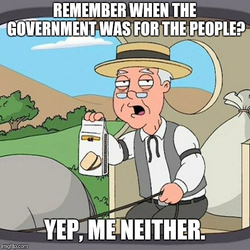 Pepperidge Farm Remembers | REMEMBER WHEN THE GOVERNMENT WAS FOR THE PEOPLE? YEP, ME NEITHER. | image tagged in memes,pepperidge farm remembers | made w/ Imgflip meme maker