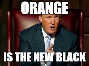 Donald Trump | ORANGE; IS THE NEW BLACK | image tagged in donald trump | made w/ Imgflip meme maker