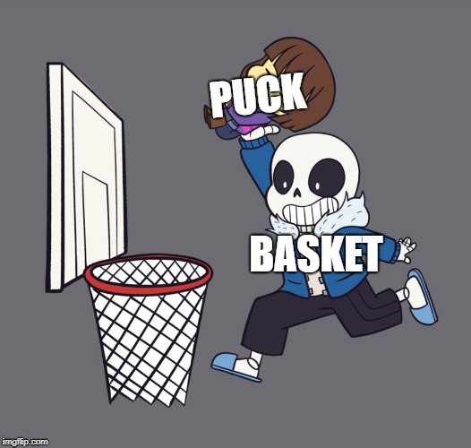 get dunked on | PUCK BASKET | image tagged in get dunked on | made w/ Imgflip meme maker